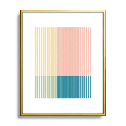 Colour Poems Color Block Line Abstract VII Metal Framed Art Print