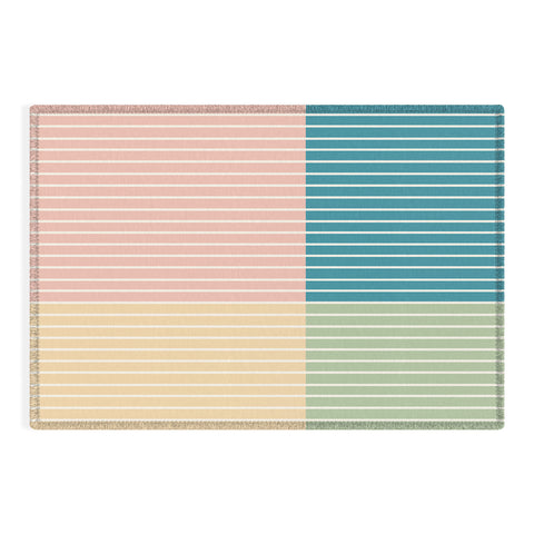 Colour Poems Color Block Line Abstract VII Outdoor Rug
