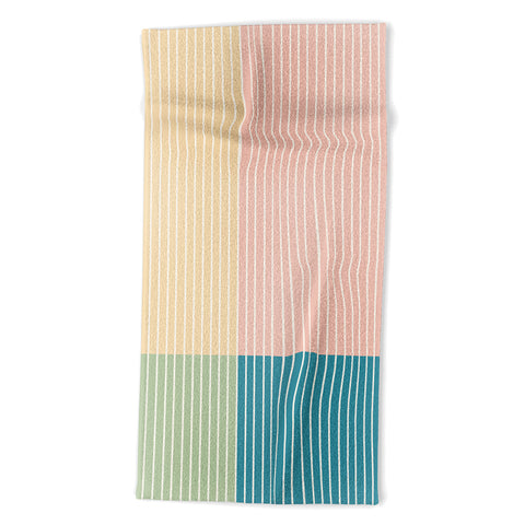 Colour Poems Color Block Line Abstract VII Beach Towel