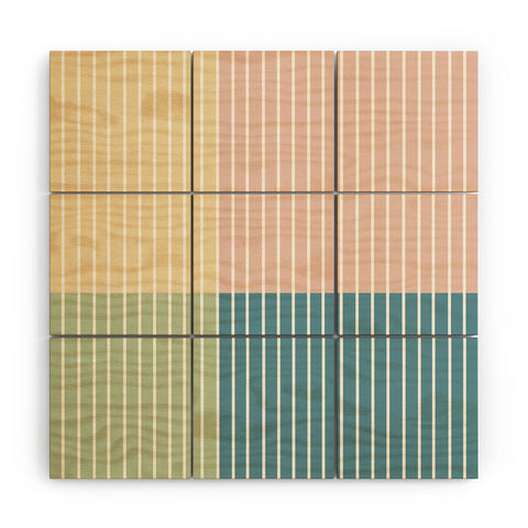Colour Poems Color Block Line Abstract VII Wood Wall Mural