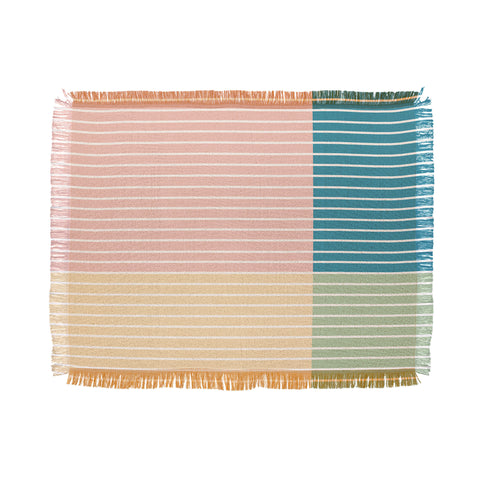Colour Poems Color Block Line Abstract VII Throw Blanket