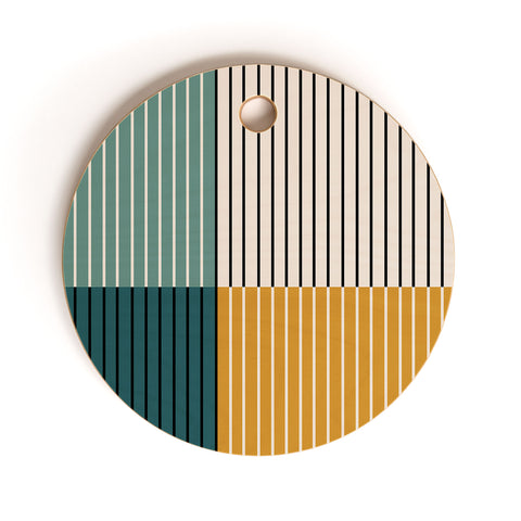 Colour Poems Color Block Line Abstract VIII Cutting Board Round