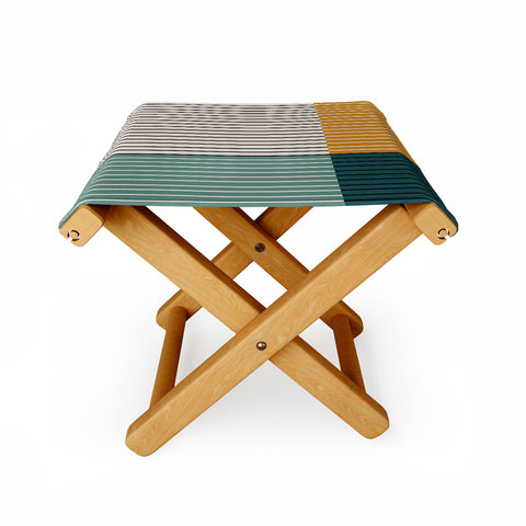 Colour Poems Color Block Line Abstract VIII Folding Stool