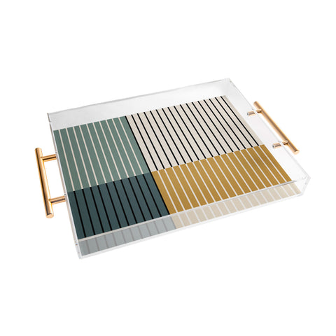 Colour Poems Color Block Line Abstract VIII Acrylic Tray