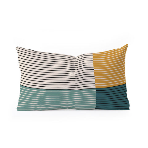 Colour Poems Color Block Line Abstract VIII Oblong Throw Pillow