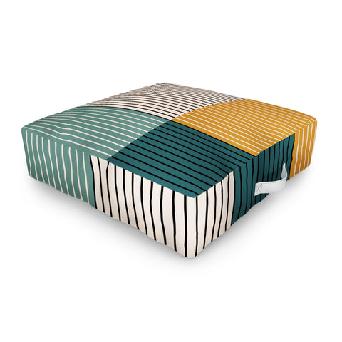 Colour Poems Color Block Line Abstract VIII Outdoor Floor Cushion