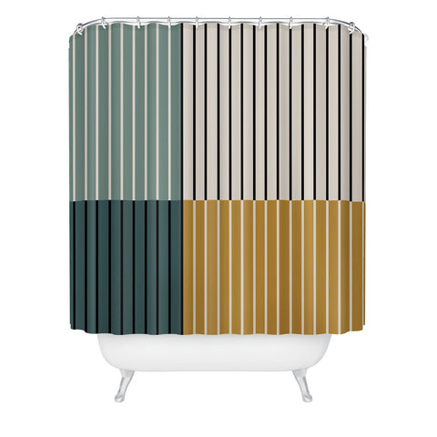 Colour Poems Color Block Line Abstract VIII Shower Curtain