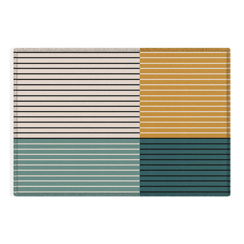 Colour Poems Color Block Line Abstract VIII Outdoor Rug
