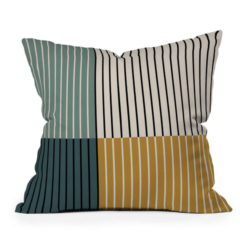 Colour Poems Color Block Line Abstract VIII Outdoor Throw Pillow