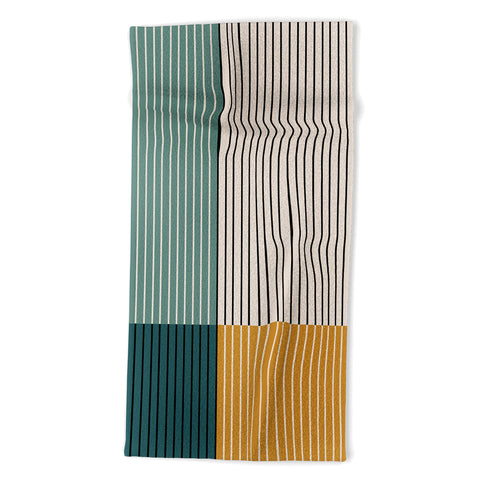 Colour Poems Color Block Line Abstract VIII Beach Towel