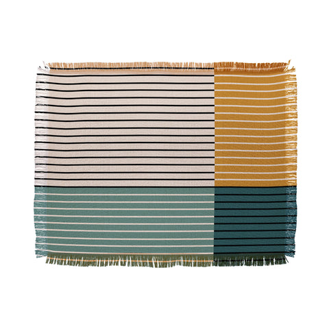 Colour Poems Color Block Line Abstract VIII Throw Blanket