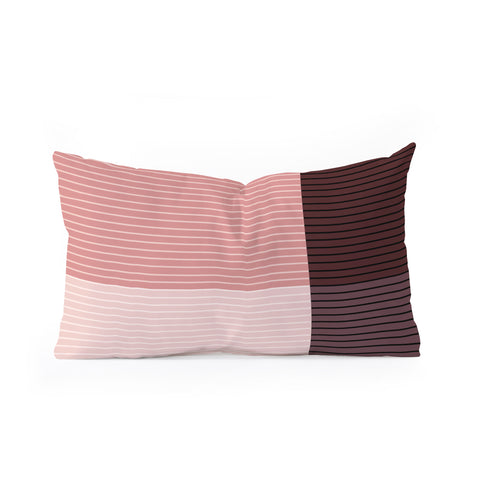 Colour Poems Color Block Line Abstract XI Oblong Throw Pillow