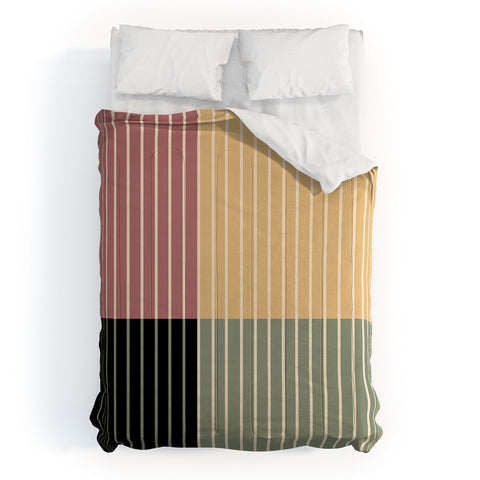 Colour Poems Color Block Line Abstract XII Comforter