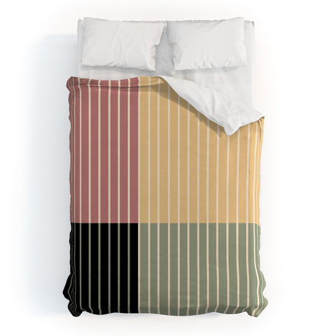 Colour Poems Color Block Line Abstract XII Duvet Cover