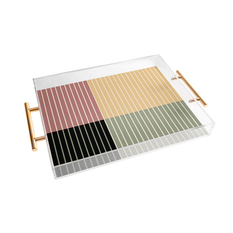 Colour Poems Color Block Line Abstract XII Acrylic Tray