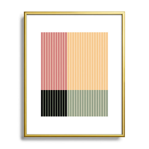 Colour Poems Color Block Line Abstract XII Metal Framed Art Print