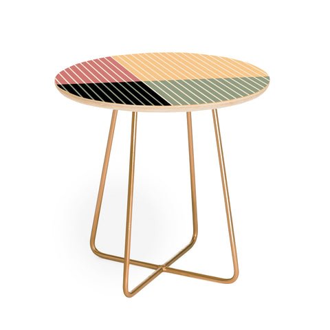 Colour Poems Color Block Line Abstract XII Round Side Table