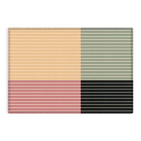 Colour Poems Color Block Line Abstract XII Outdoor Rug