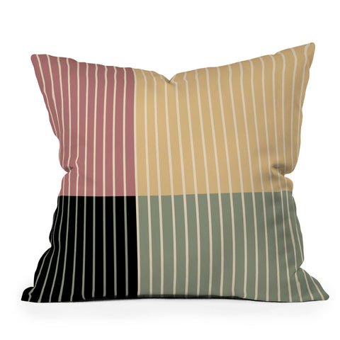 Colour Poems Color Block Line Abstract XII Throw Pillow
