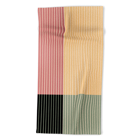 Colour Poems Color Block Line Abstract XII Beach Towel