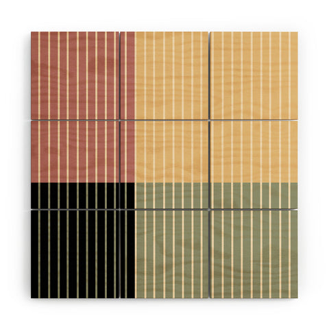 Colour Poems Color Block Line Abstract XII Wood Wall Mural