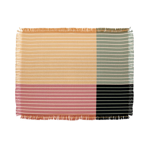 Colour Poems Color Block Line Abstract XII Throw Blanket