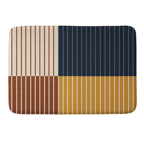 Colour Poems Color Block Line Abstract XIII Memory Foam Bath Mat