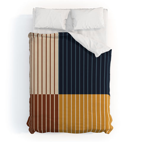 Colour Poems Color Block Line Abstract XIII Duvet Cover