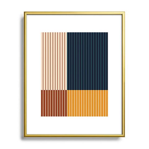 Colour Poems Color Block Line Abstract XIII Metal Framed Art Print