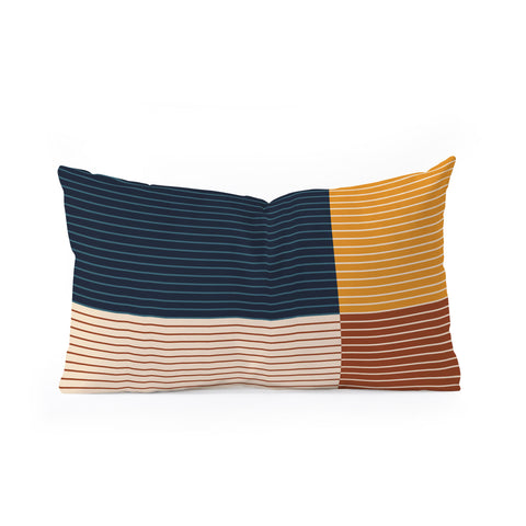 Colour Poems Color Block Line Abstract XIII Oblong Throw Pillow