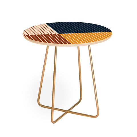 Colour Poems Color Block Line Abstract XIII Round Side Table