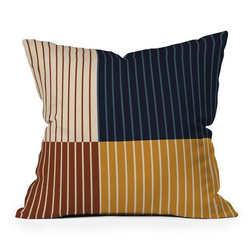 Colour Poems Color Block Line Abstract XIII Outdoor Throw Pillow
