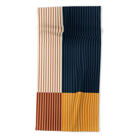 Colour Poems Color Block Line Abstract XIII Beach Towel