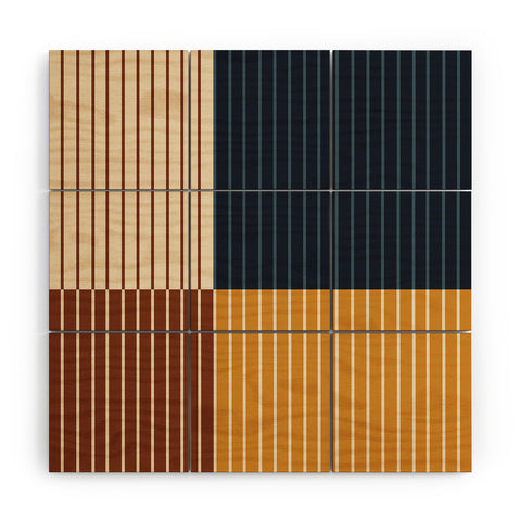 Colour Poems Color Block Line Abstract XIII Wood Wall Mural