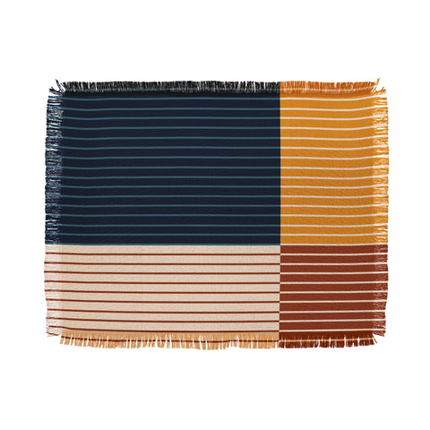 Colour Poems Color Block Line Abstract XIII Throw Blanket