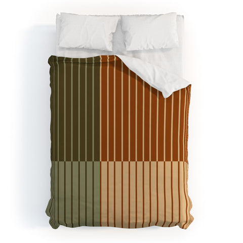 Colour Poems Color Block Line Abstract XIV Duvet Cover