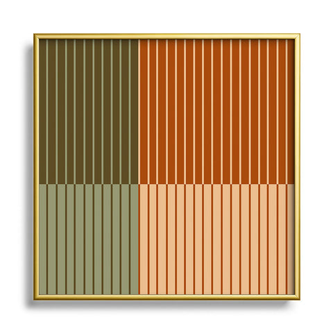 Colour Poems Color Block Line Abstract XIV Square Metal Framed Art Print