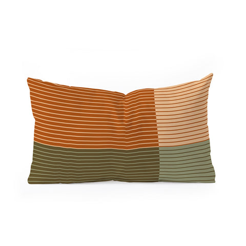Colour Poems Color Block Line Abstract XIV Oblong Throw Pillow