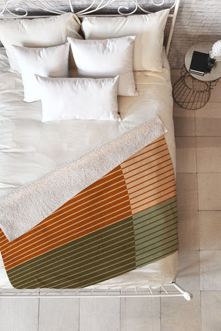 Colour Poems Color Block Line Abstract XIV Fleece Throw Blanket