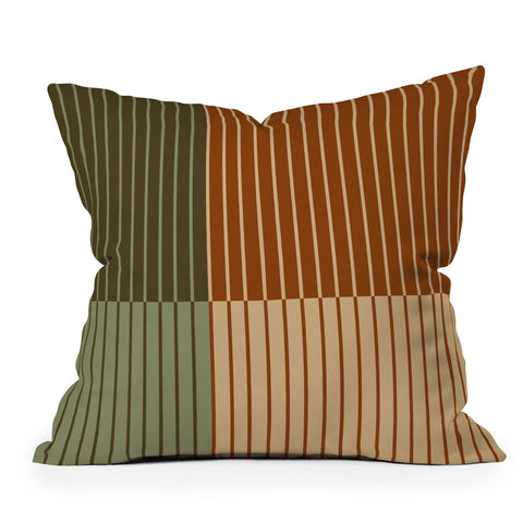 Colour Poems Color Block Line Abstract XIV Outdoor Throw Pillow