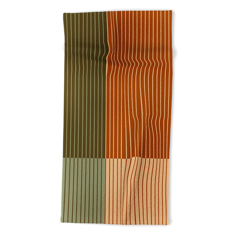 Colour Poems Color Block Line Abstract XIV Beach Towel