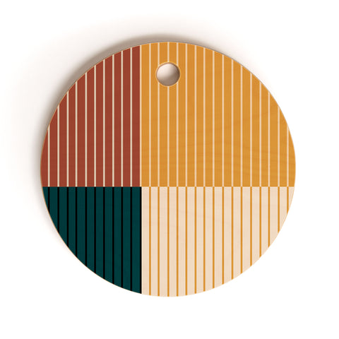 Colour Poems Color Block Line Abstract XV Cutting Board Round