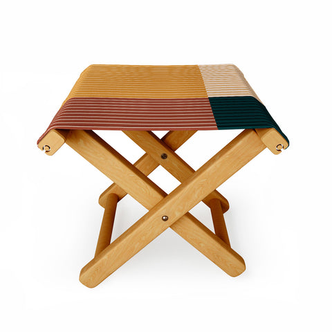 Colour Poems Color Block Line Abstract XV Folding Stool