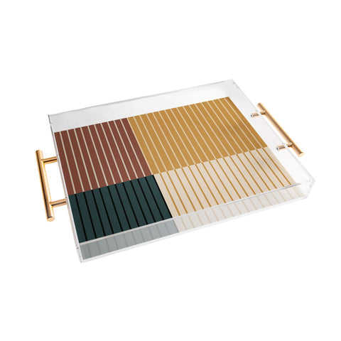 Colour Poems Color Block Line Abstract XV Acrylic Tray