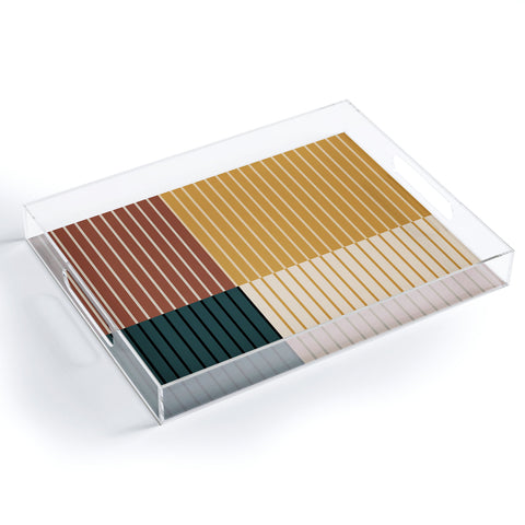 Colour Poems Color Block Line Abstract XV Acrylic Tray
