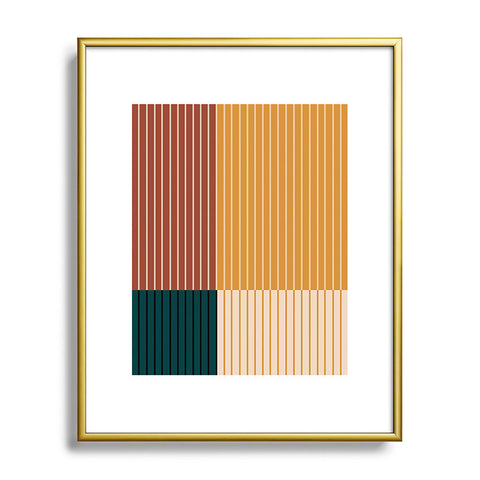Colour Poems Color Block Line Abstract XV Metal Framed Art Print