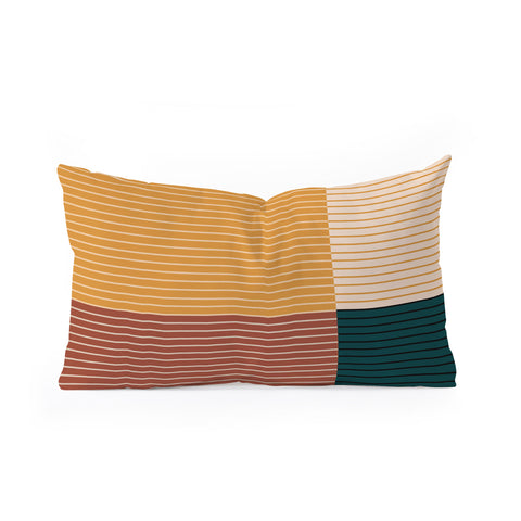 Colour Poems Color Block Line Abstract XV Oblong Throw Pillow
