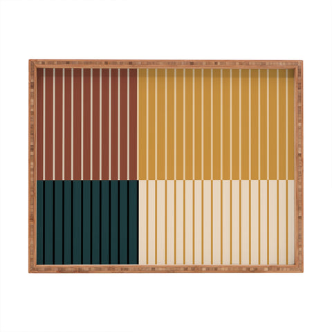 Colour Poems Color Block Line Abstract XV Rectangular Tray