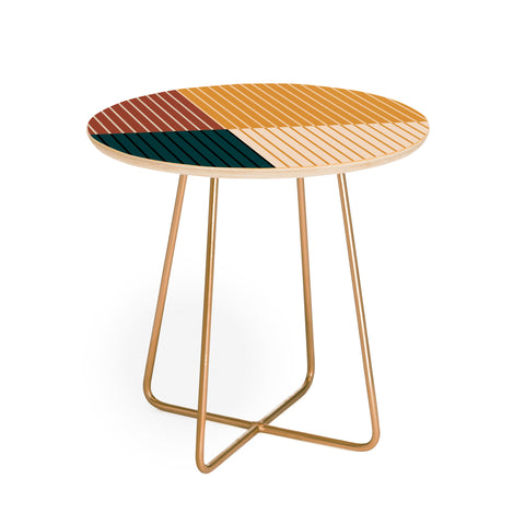 Colour Poems Color Block Line Abstract XV Round Side Table