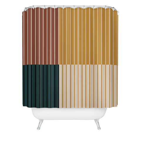 Colour Poems Color Block Line Abstract XV Shower Curtain